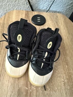 Nike Kids Black and Cream High-Top Sneakers